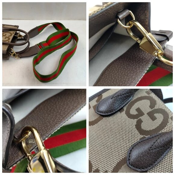 Gucci Hand Bag Brown Leather and Canvas 1194-040725 - Picture 7 of 13